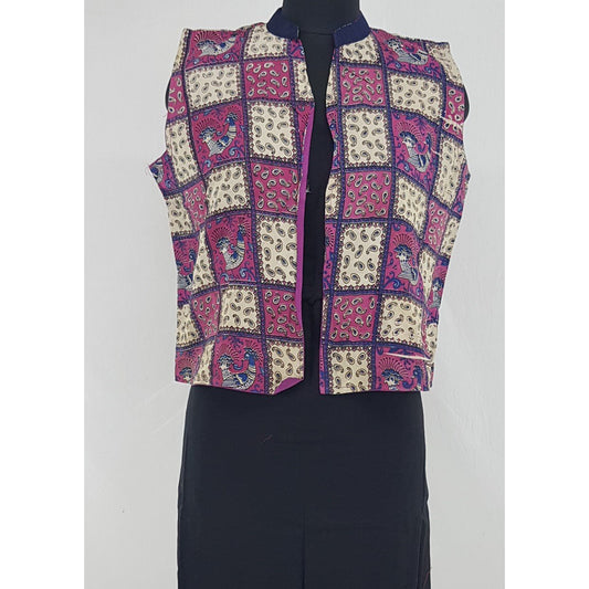 Kalamkari Silk Women’s Waist Coat - Vinshika