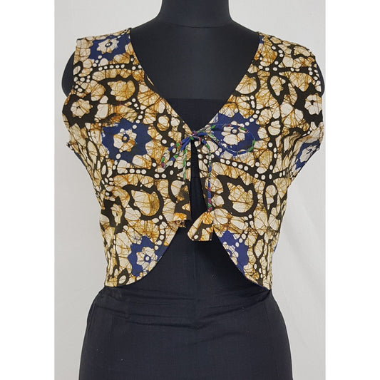 Bagru and Kalamkari Reversible Women’s Waist Coat - Vinshika