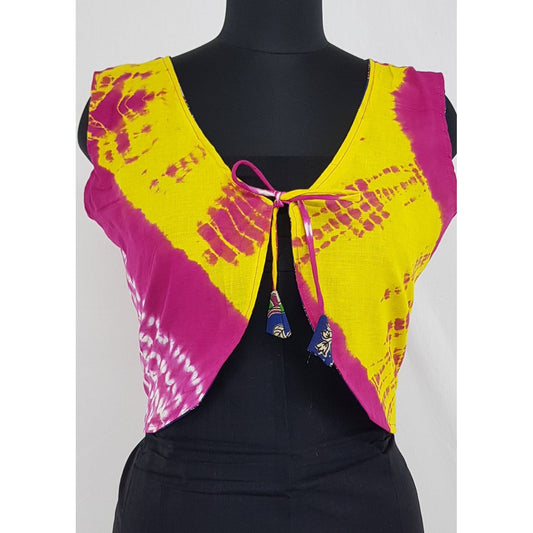 Bagru and Kalamkari Reversible Women’s Waist Coat - Vinshika